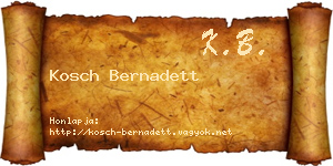 Kosch Bernadett névjegykártya